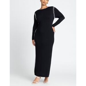 Eloquii Black Long Stitch Sleeve Backless Bodycon Dress Size 18/20 NWT